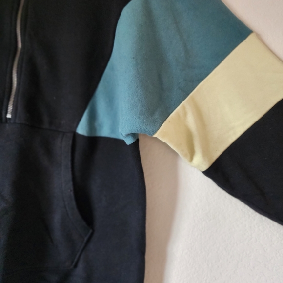 American Eagle Outfitters Womens Colorblock Zip-Up Sweater Black, Blue, Cream XS - Picture 8 of 8